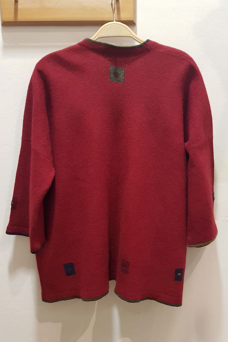 Sophies Wild Woollens Radish Long Squared Up Jacket