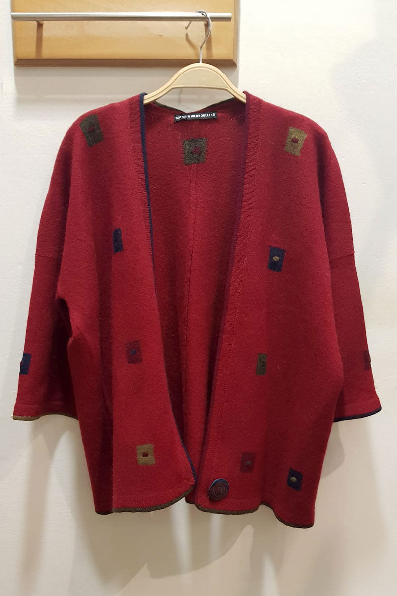 Sophies Wild Woollens Radish Long Squared Up Jacket