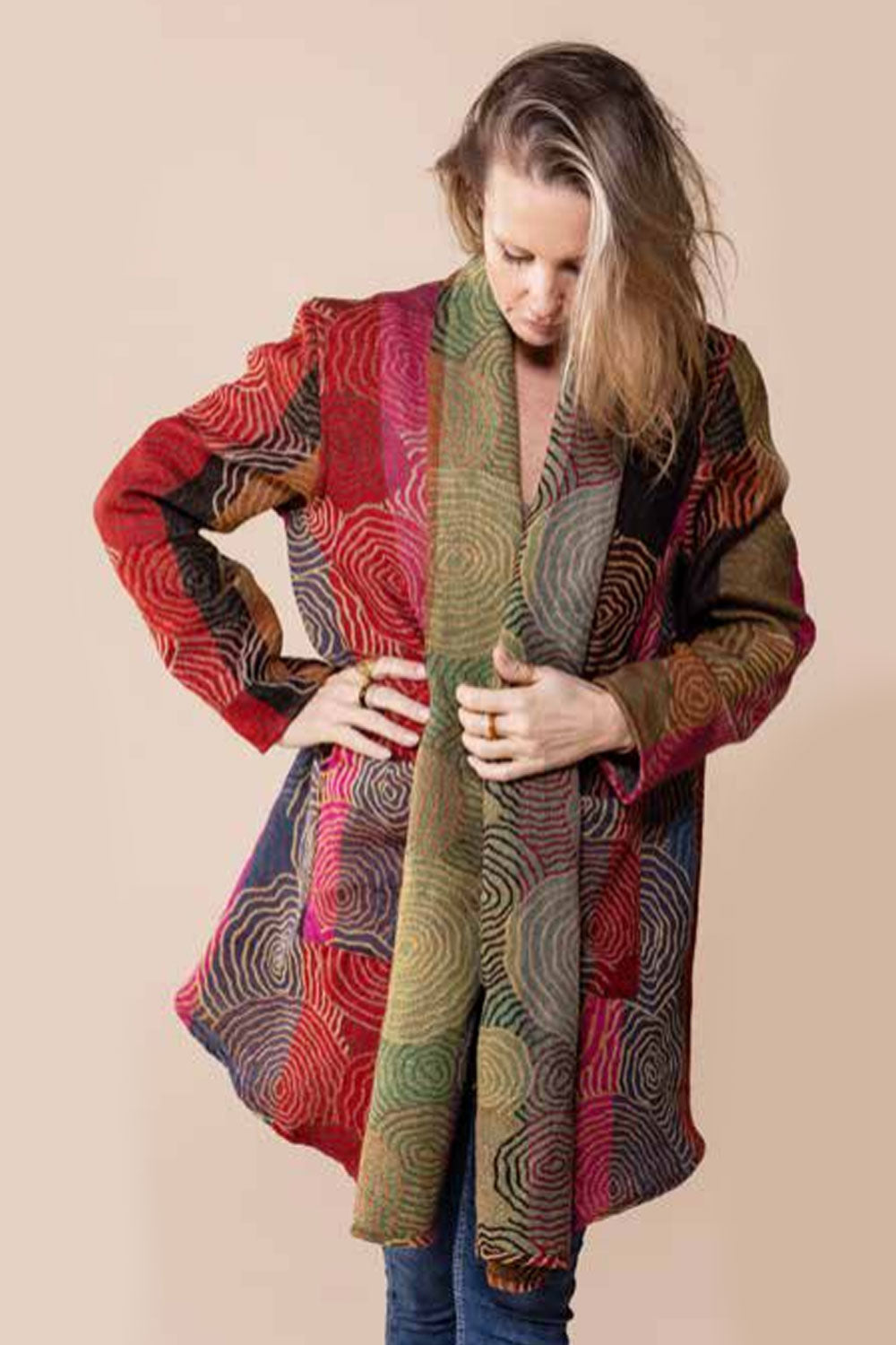 Nila Rubia Reversible Swirl Thar Jacket Red