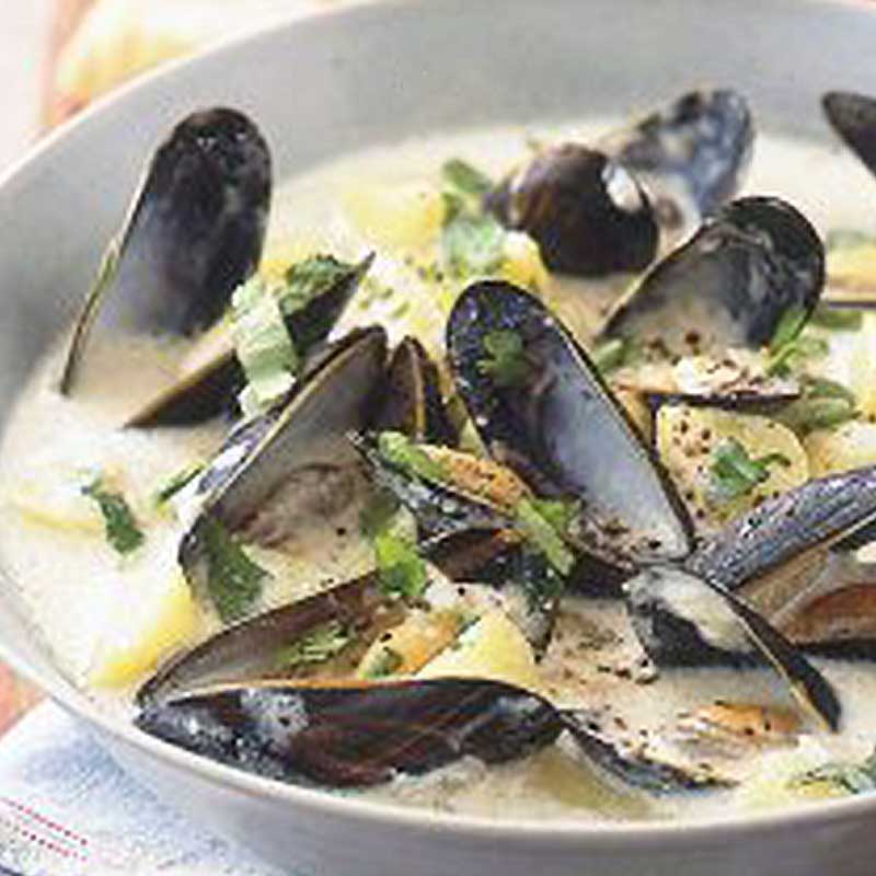 Anne's Smoked Haddock, Mussel and Leek Chowder