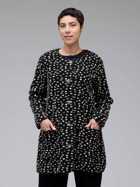 Pebble Boiled Wool Easy Coat