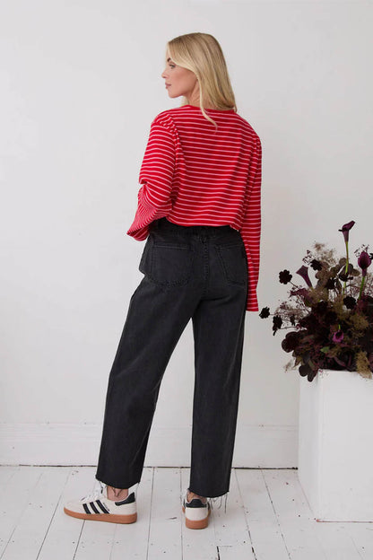 Celine Striped Flared Sleeve Top