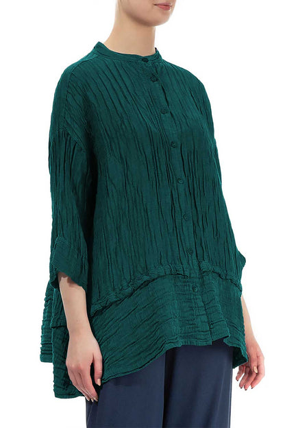 Flared Crinkled Silk 52230 Shirt
