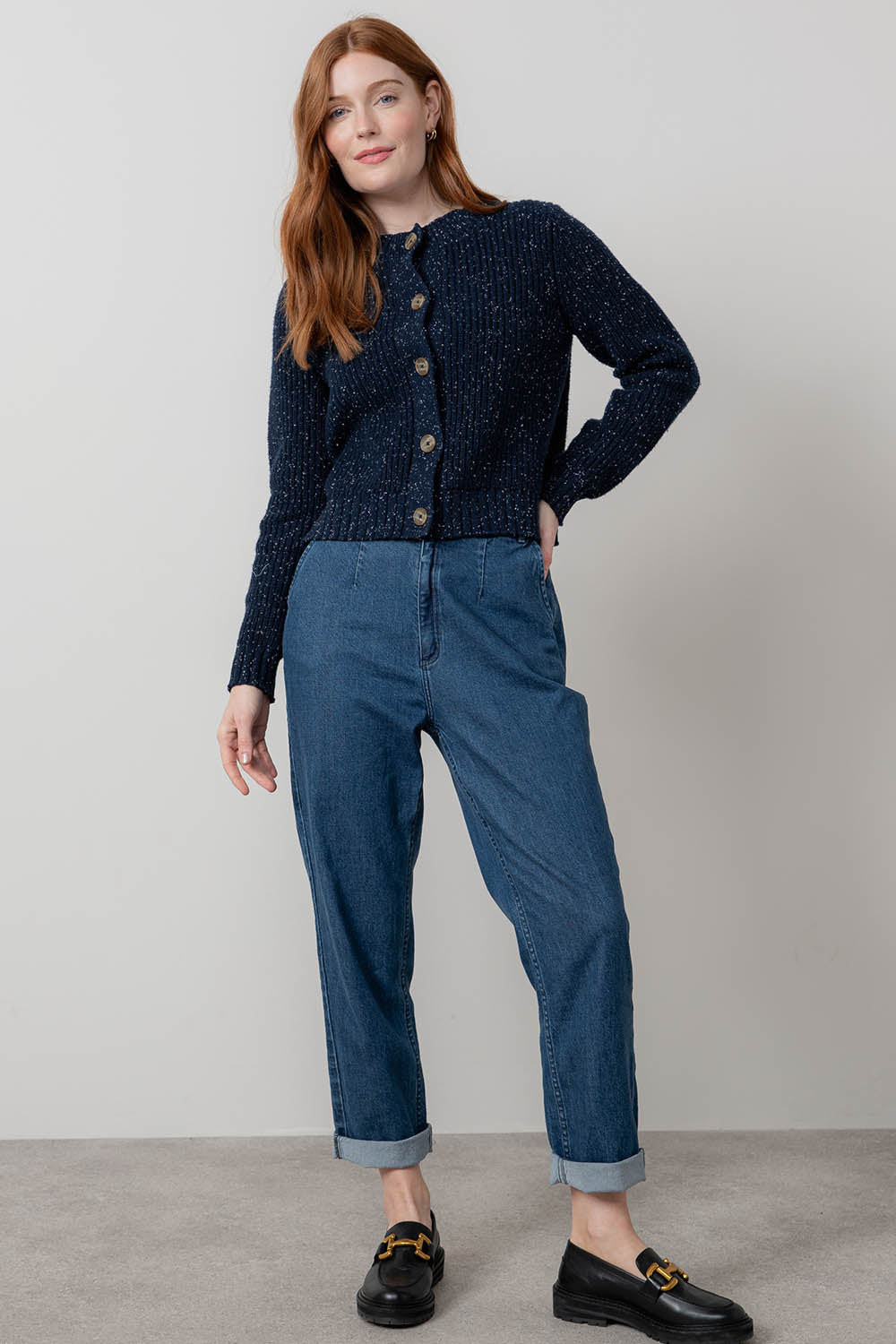 June Rib Fleck Knit Cardigan