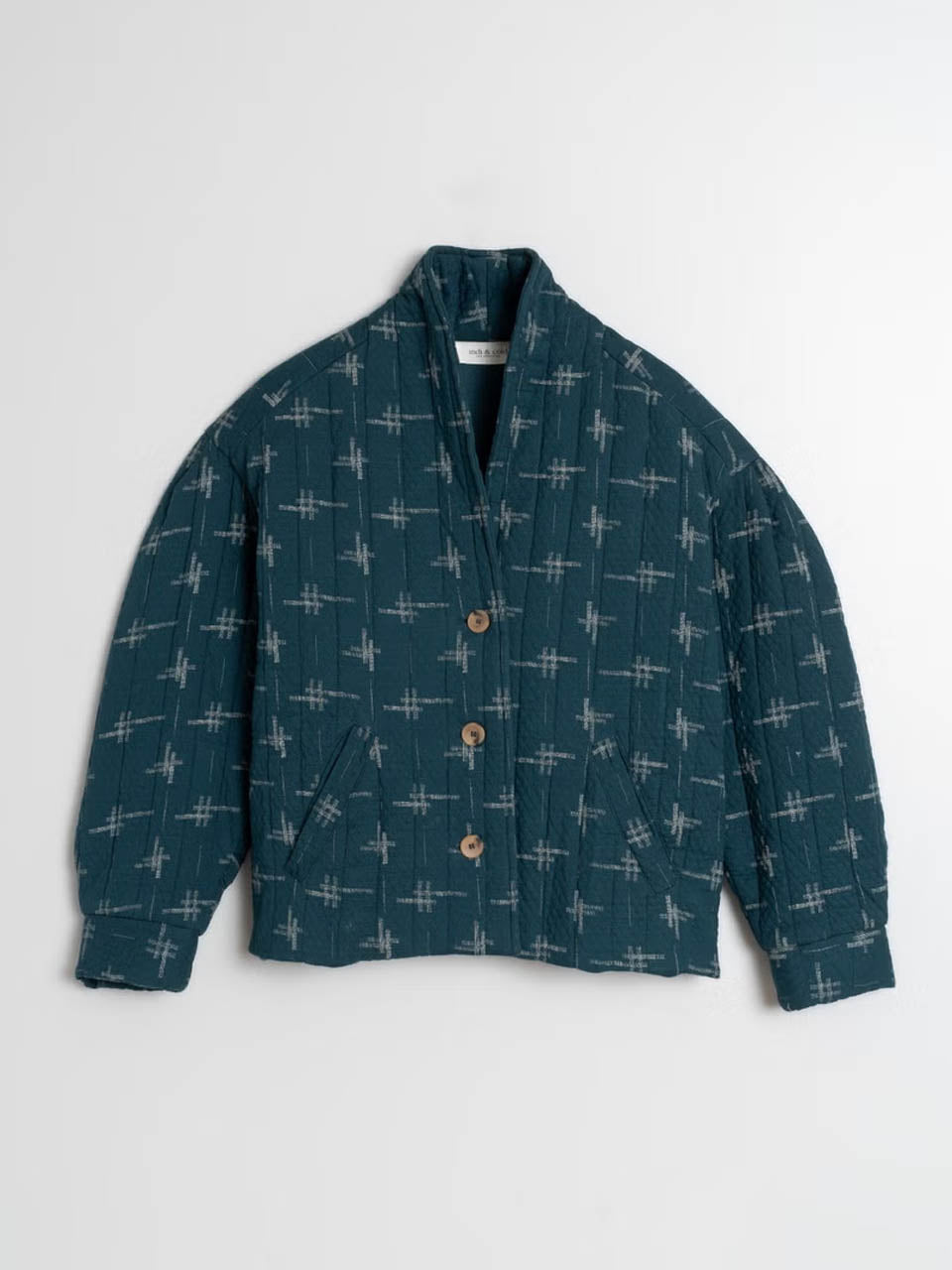 Cotton Hashtag Jacquard Jacket