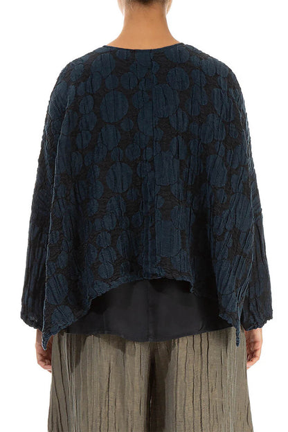 Bubble Crinkled Silk Loose 7658 Jacket