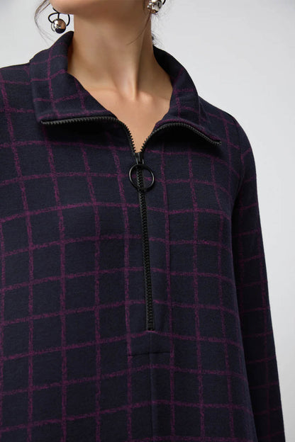 Small Broken Check Zip Bubble Dress