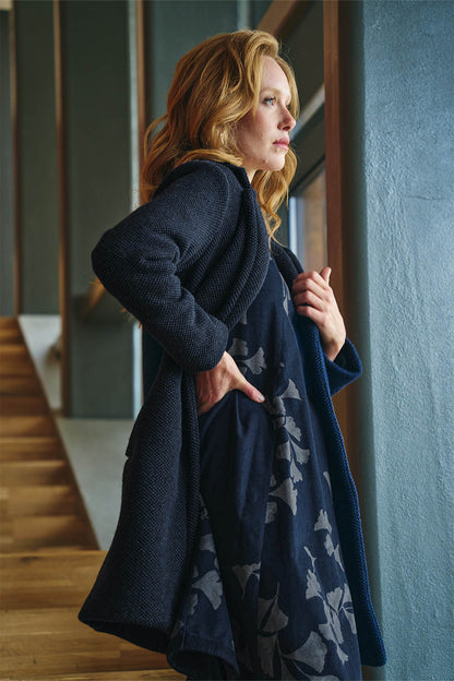 Boiled Wool Midi Coat
