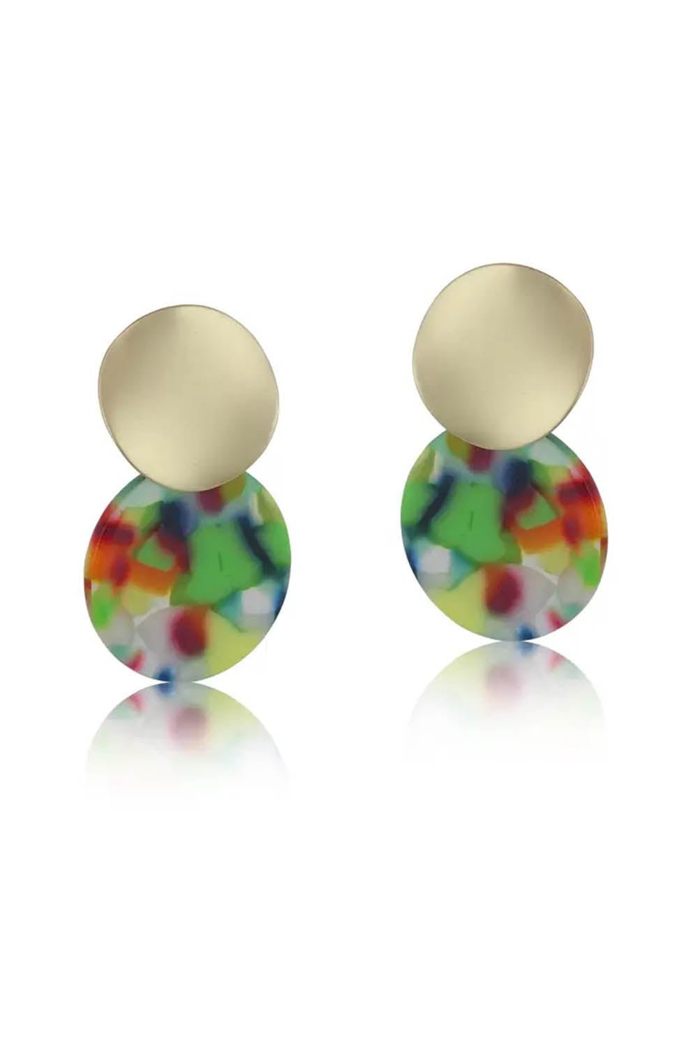 Erica Metal And Resin Disc Earrings