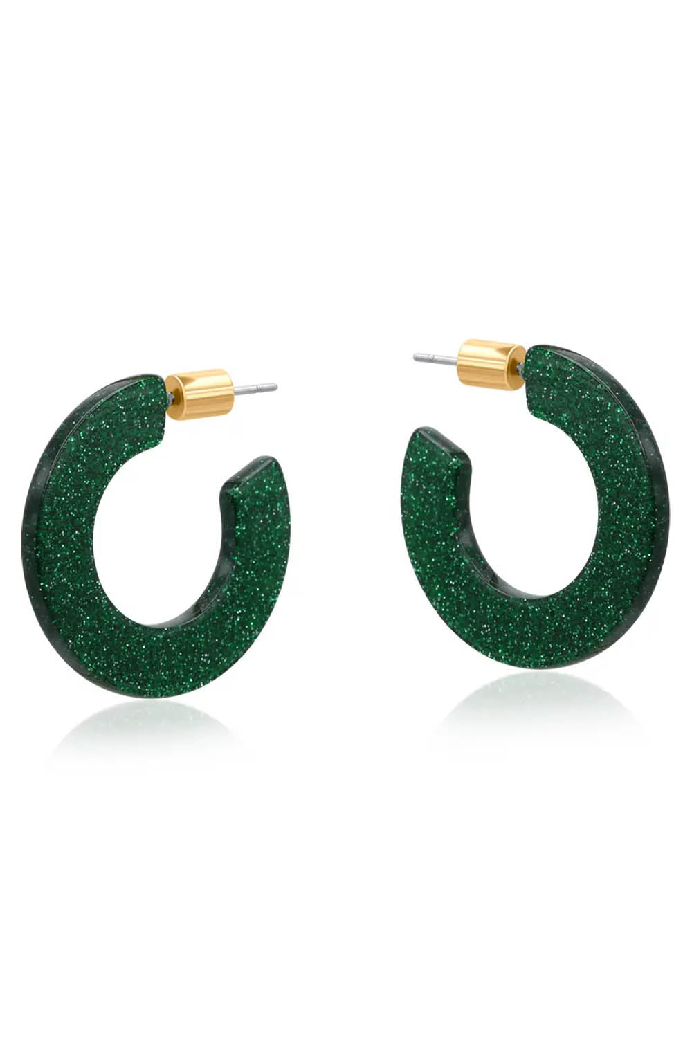 Pauline Flat Oval Resin Hoop Earrings