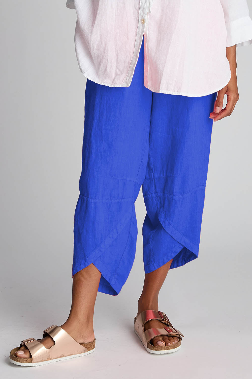 Linen Tulip Hem Bubble Trousers