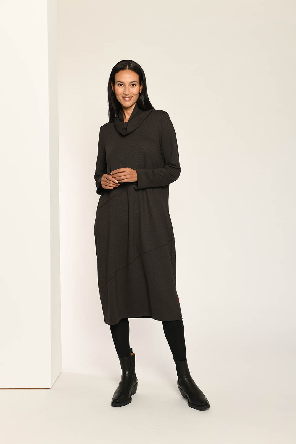 Diagonal Seam 9557 Cowl Dress