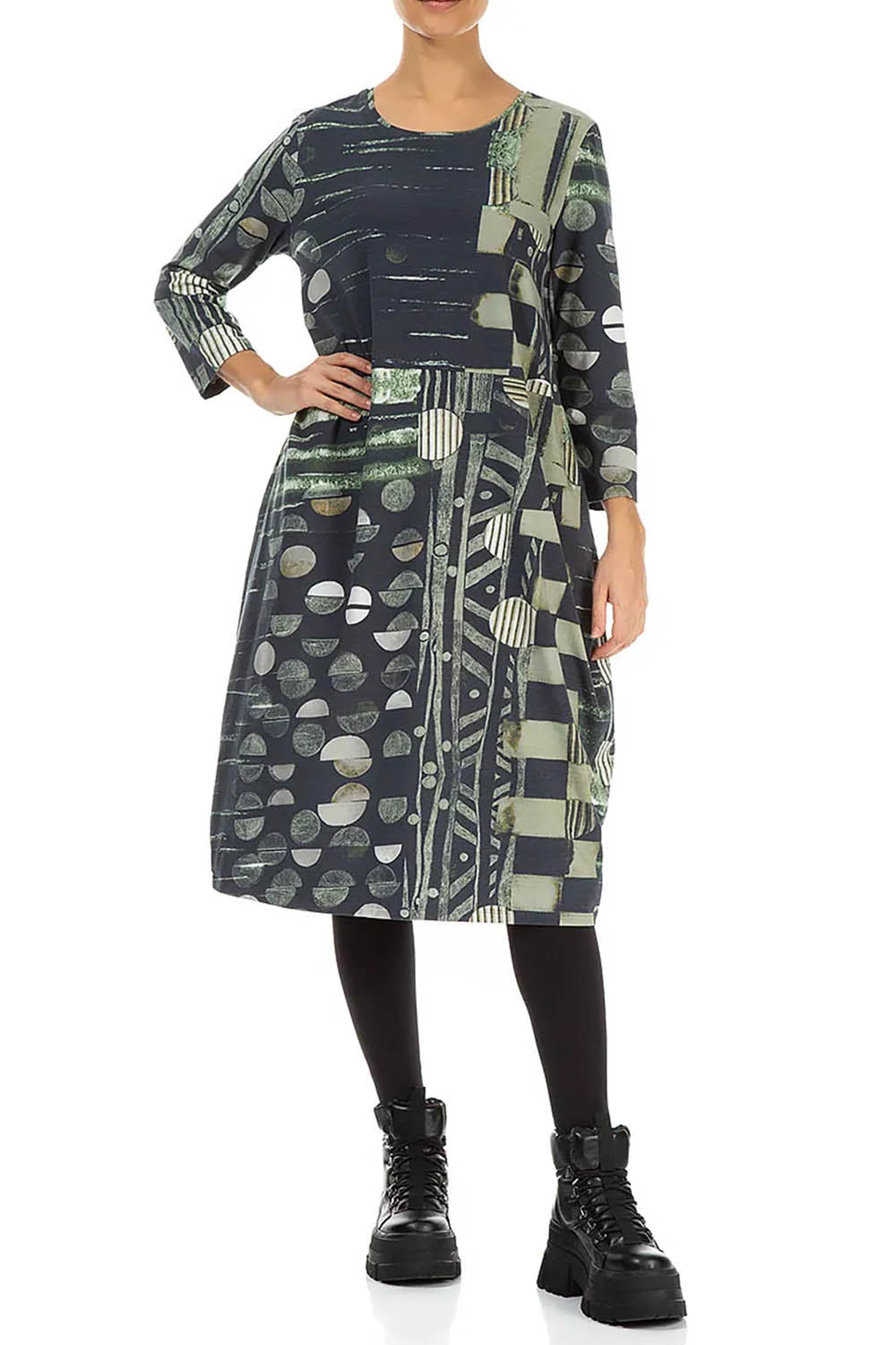 Jersey 3/4 Sleeve 91633 Dress