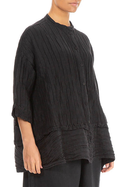 Flared Crinkled Silk 52230 Shirt