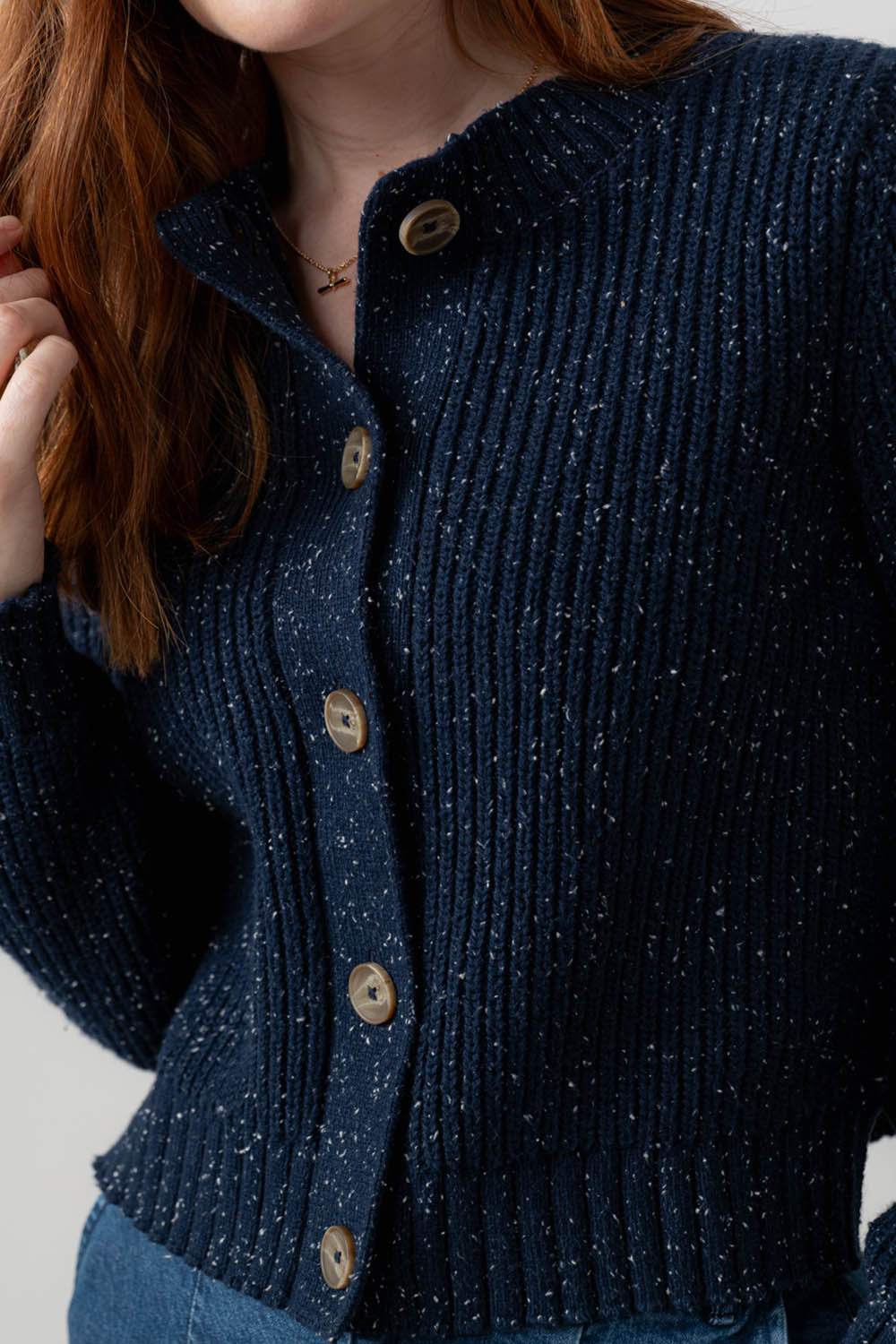 June Rib Fleck Knit Cardigan