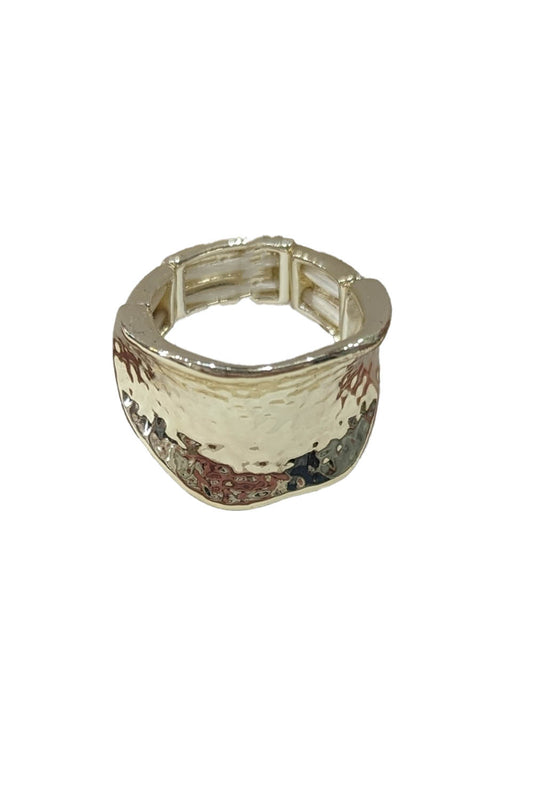 Eliza Gracious Beaten Effect Concave Ring Gold