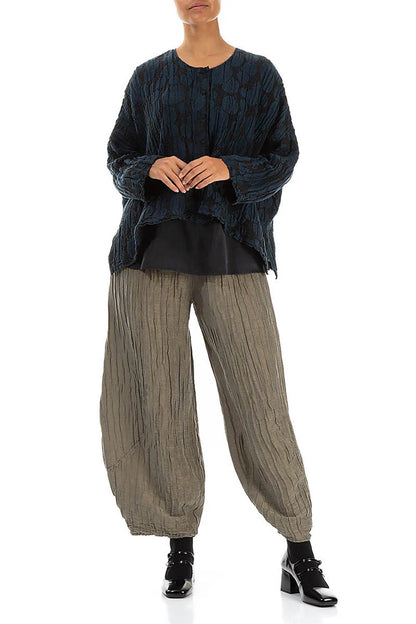 Bubble Crinkled Silk Loose 7658 Jacket