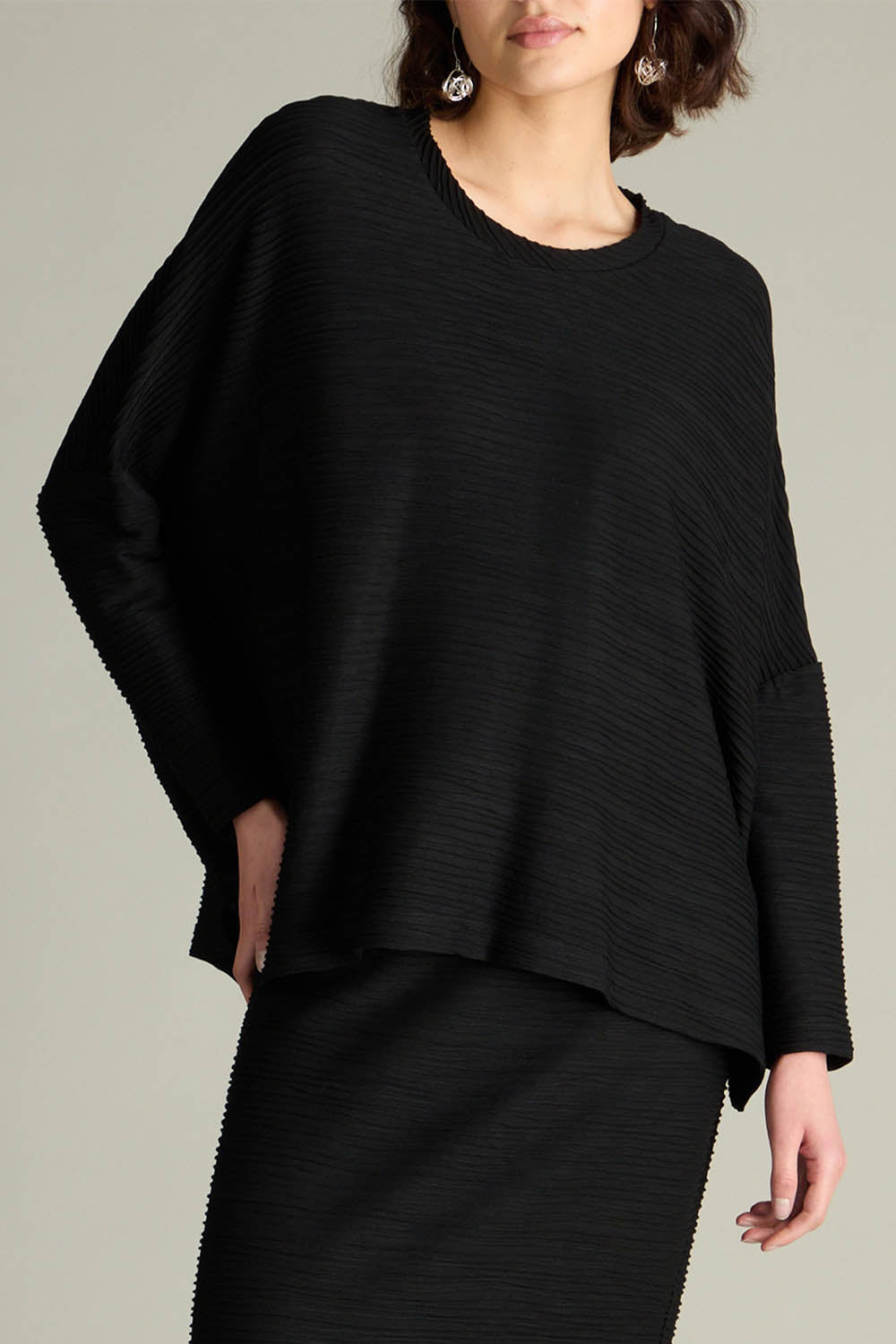 Textured Wave Jersey Boxy Top