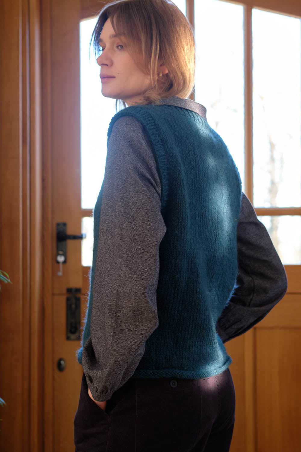 Hand Knitted Heather Vest