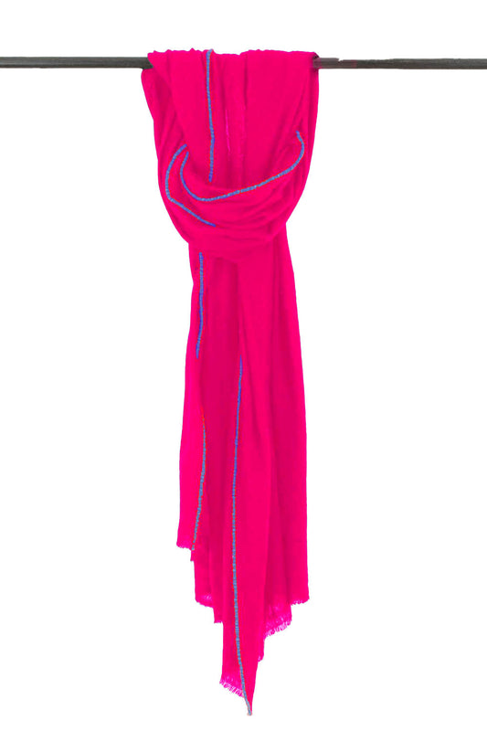 Cashmere Contrast Stitch Scarf