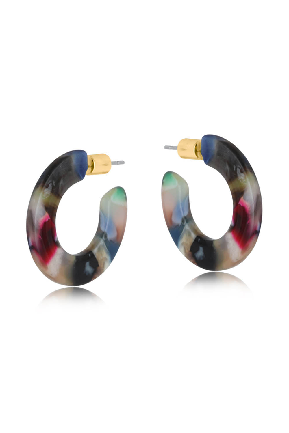 Big Metal Jewellery Camille Flat Hoop Earrings Black