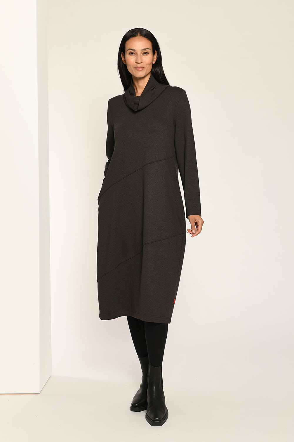 Diagonal Seam 9557 Cowl Dress