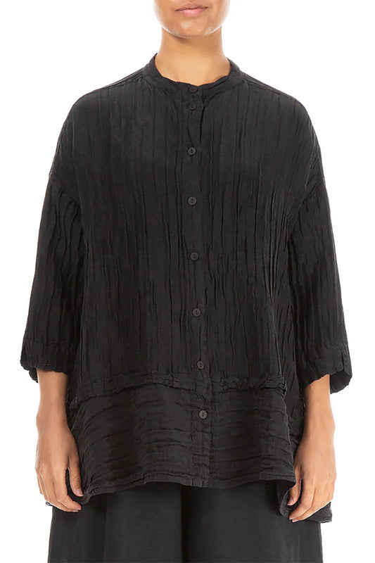 Flared Crinkled Silk 52230 Shirt