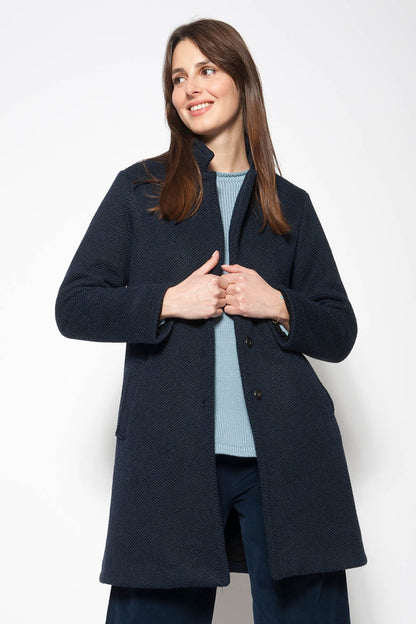 Boiled Wool Midi Coat