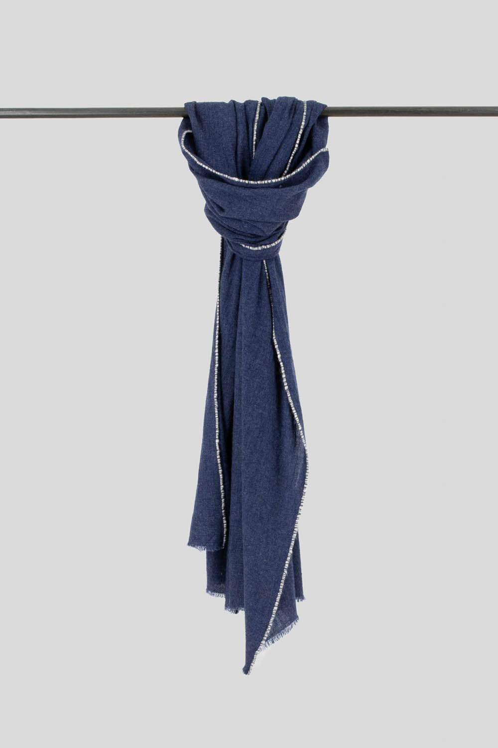 Cashmere Blend Contrast Stitch Scarf