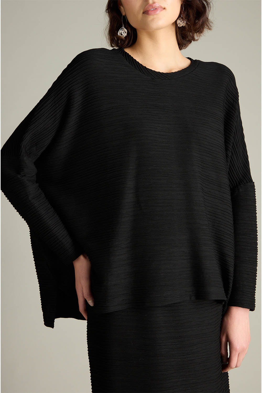 Textured Wave Jersey Boxy Top
