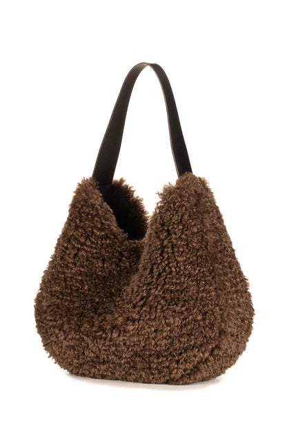Faux Sheepskin Slouch Bag