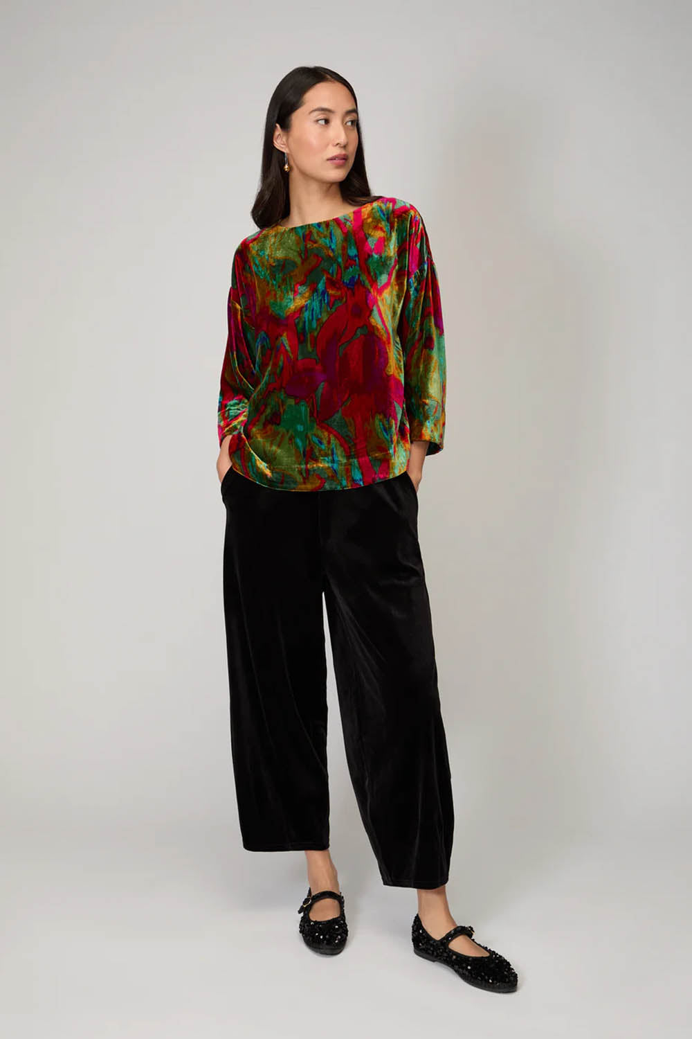 Blurred Botanicals Velvet Top