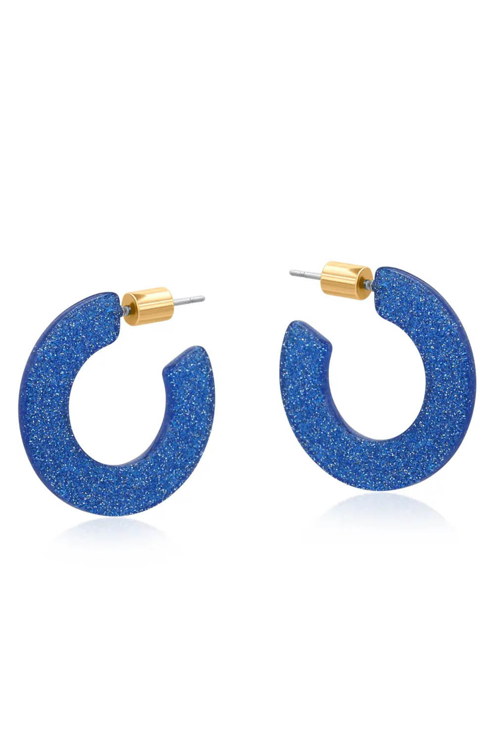Pauline Flat Oval Resin Hoop Earrings