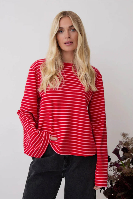Celine Striped Flared Sleeve Top