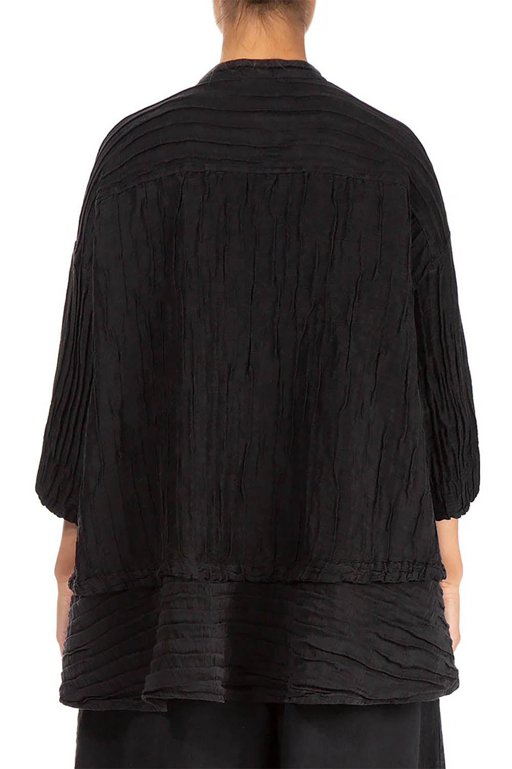 Flared Crinkled Silk 52230 Shirt