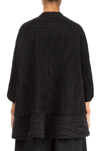 Flared Crinkled Silk 52230 Shirt