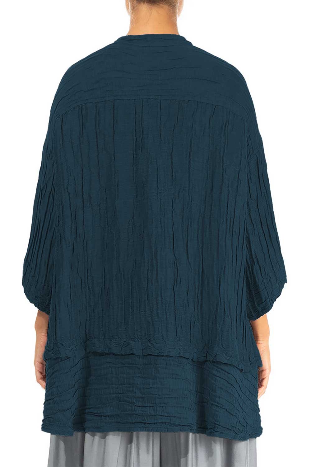 Flared Crinkled Silk 52230 Shirt