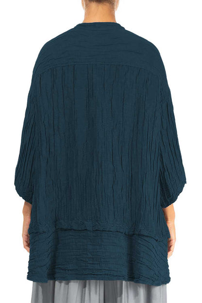 Flared Crinkled Silk 52230 Shirt