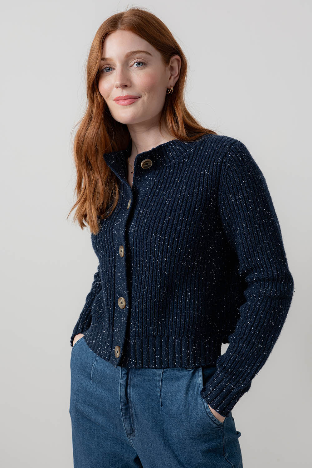June Rib Fleck Knit Cardigan