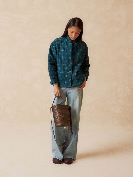 Cotton Hashtag Jacquard Jacket