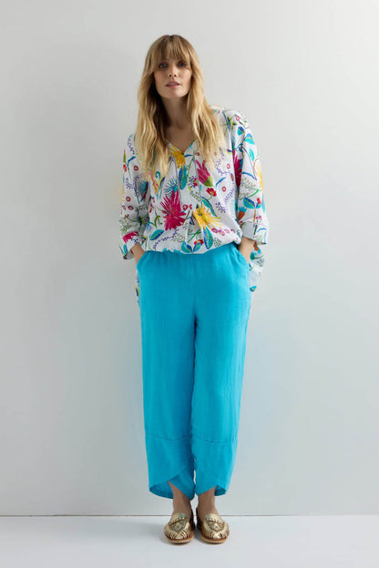 Linen Tulip Hem Bubble Trousers