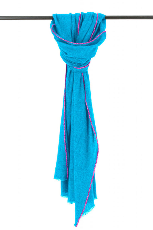 Cashmere Contrast Stitch Scarf