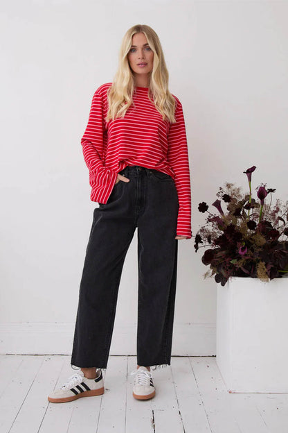 Celine Striped Flared Sleeve Top