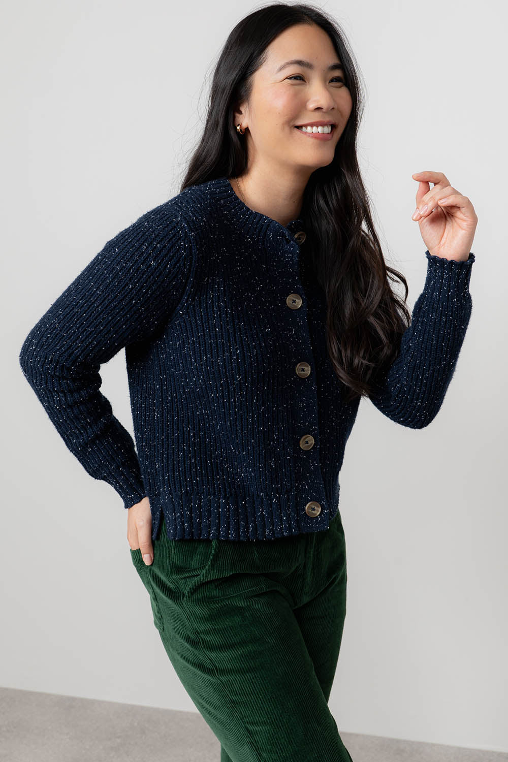 June Rib Fleck Knit Cardigan
