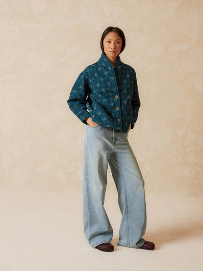 Cotton Hashtag Jacquard Jacket