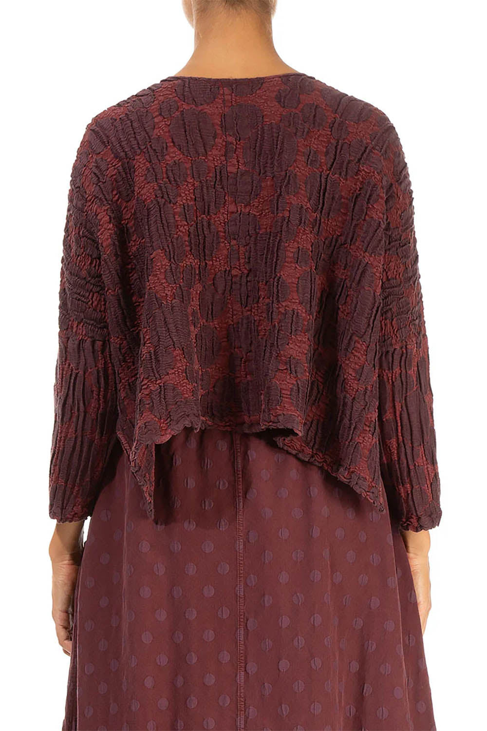 Bubble Crinkled Silk Loose 7658 Jacket