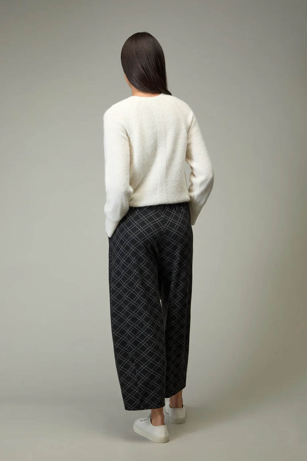 Layered Square Jacquard Trousers