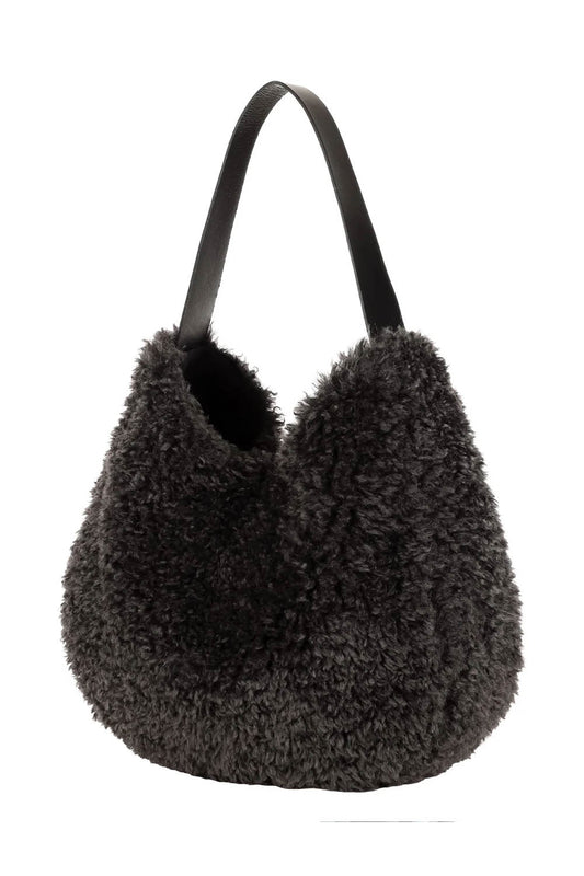Faux Sheepskin Slouch Bag