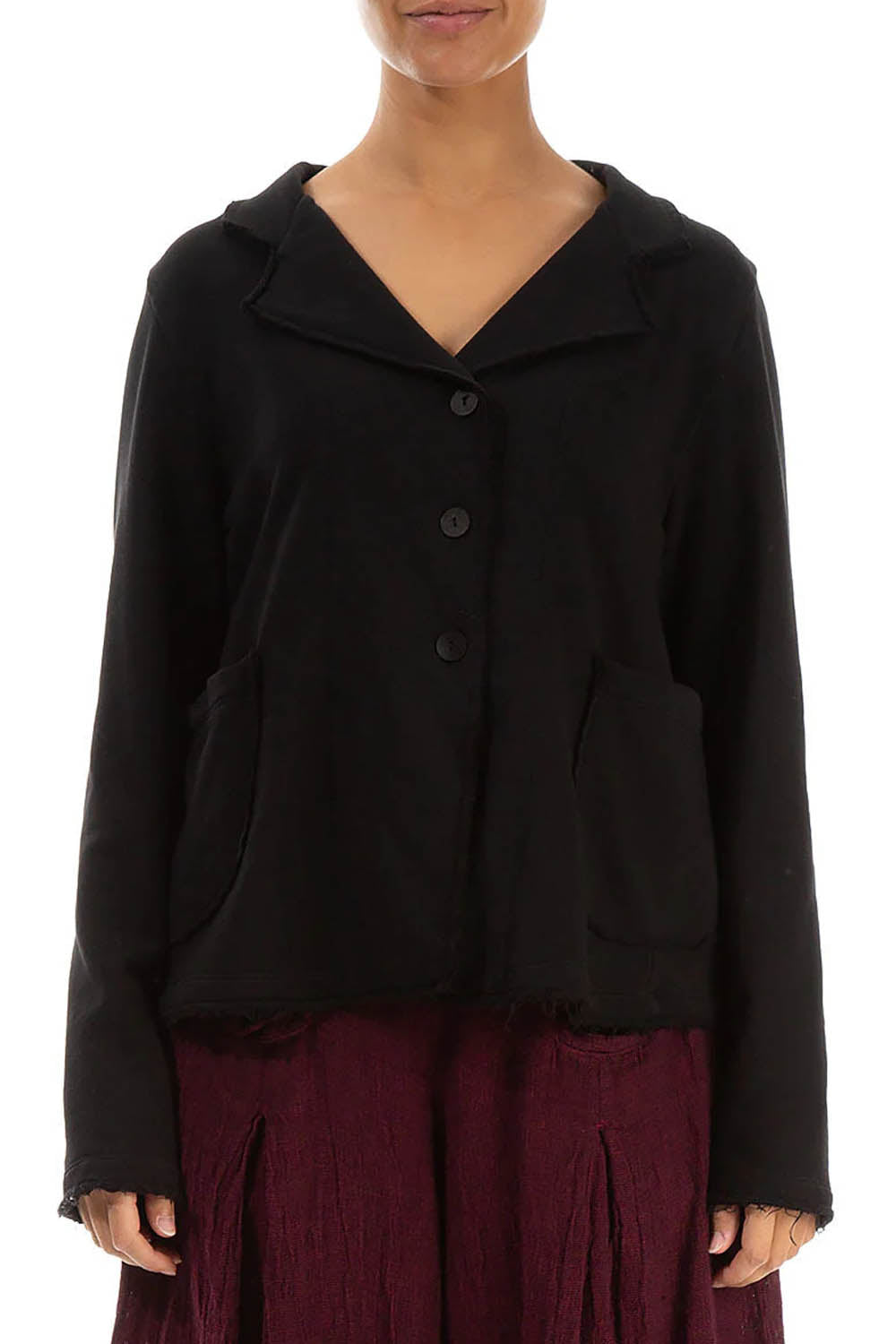 French Terry Cotton 71268 Collared Jacket