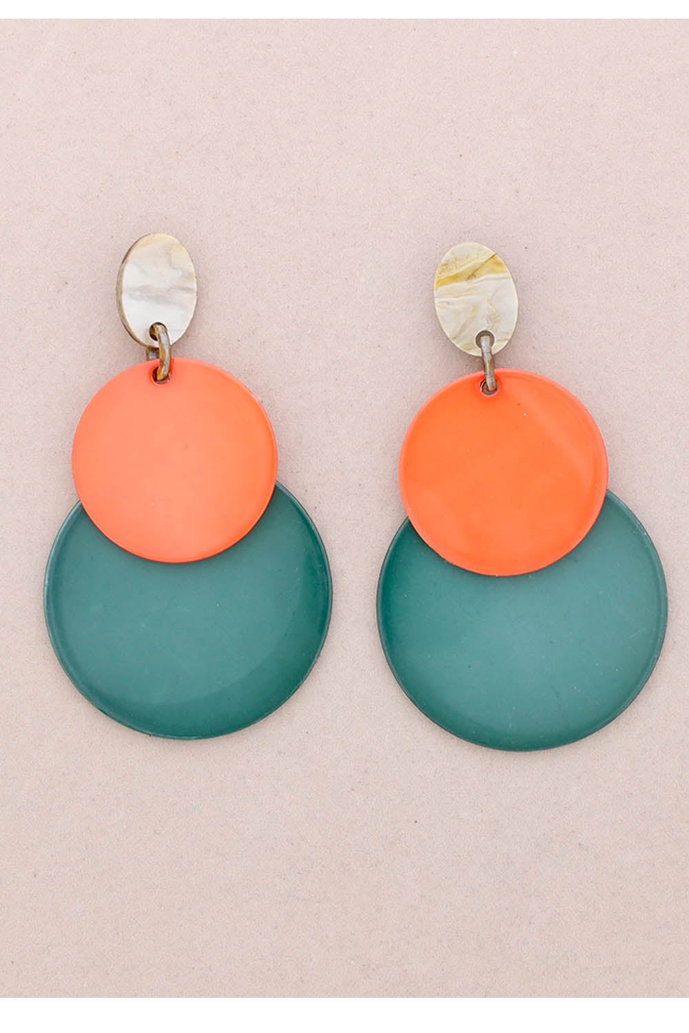 Drop Link Disc Earrings